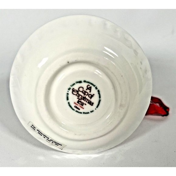A Cup of Christmas Tea Teacup 1995 Waldman House Ornament Original Box Fine Bone - Picture 10 of 13